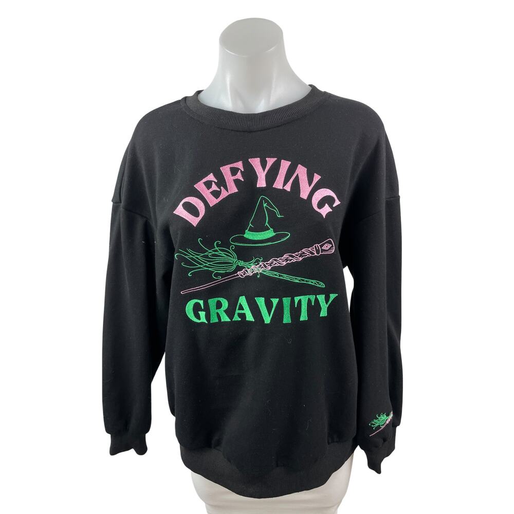 Wicked Movie Black Defying Gravity Graphic Long Sleeve Sweater Sweatshirt Top M